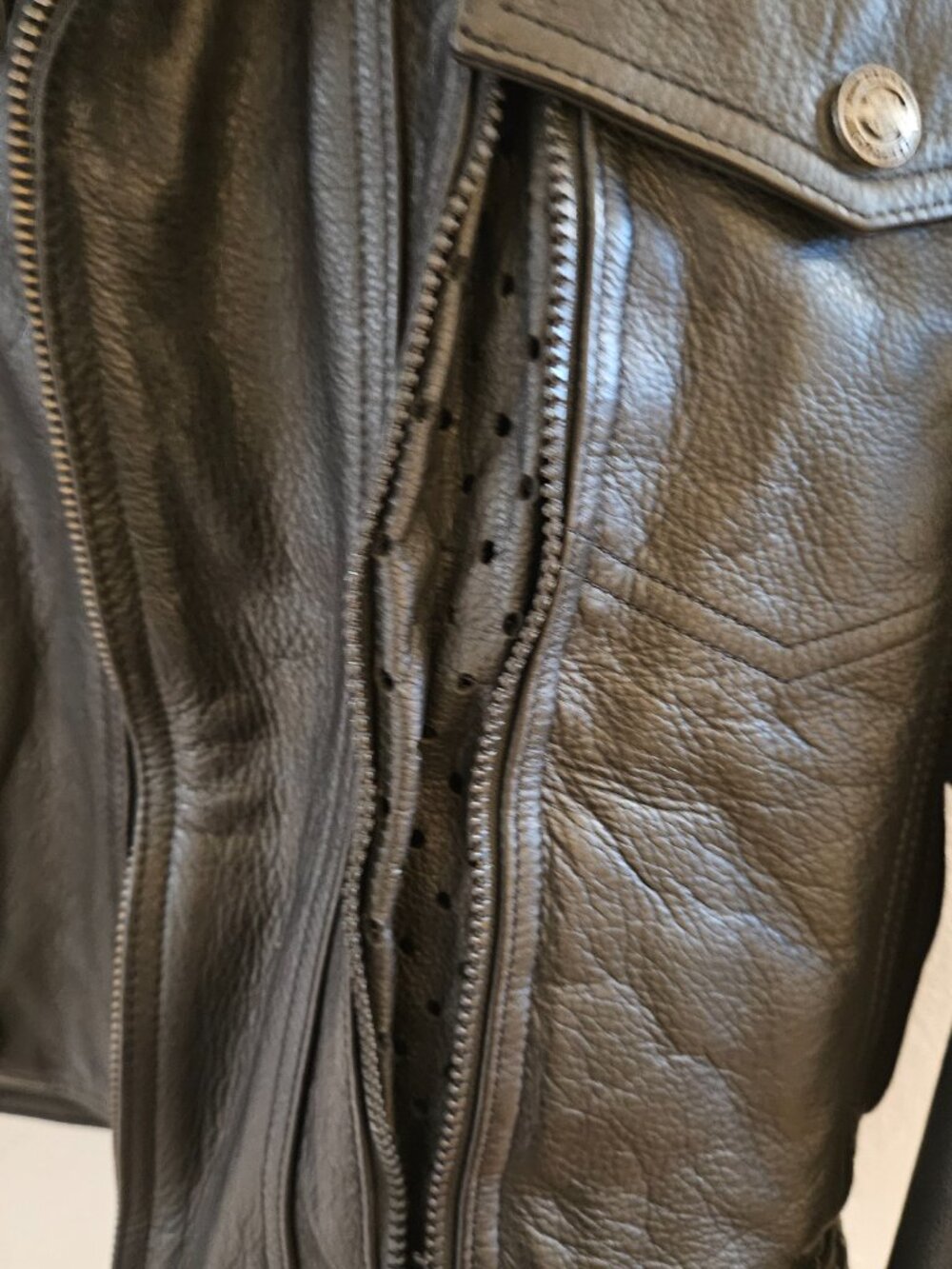 Vintage Harley Davidson Leather Jacket Vented Nevada Removable Liner M {#916-1} - Picture 11 of 16